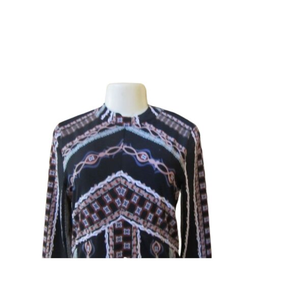 Free People Stella Mini Dress Black Geometric Long Sleeve S - Picture 3 of 7